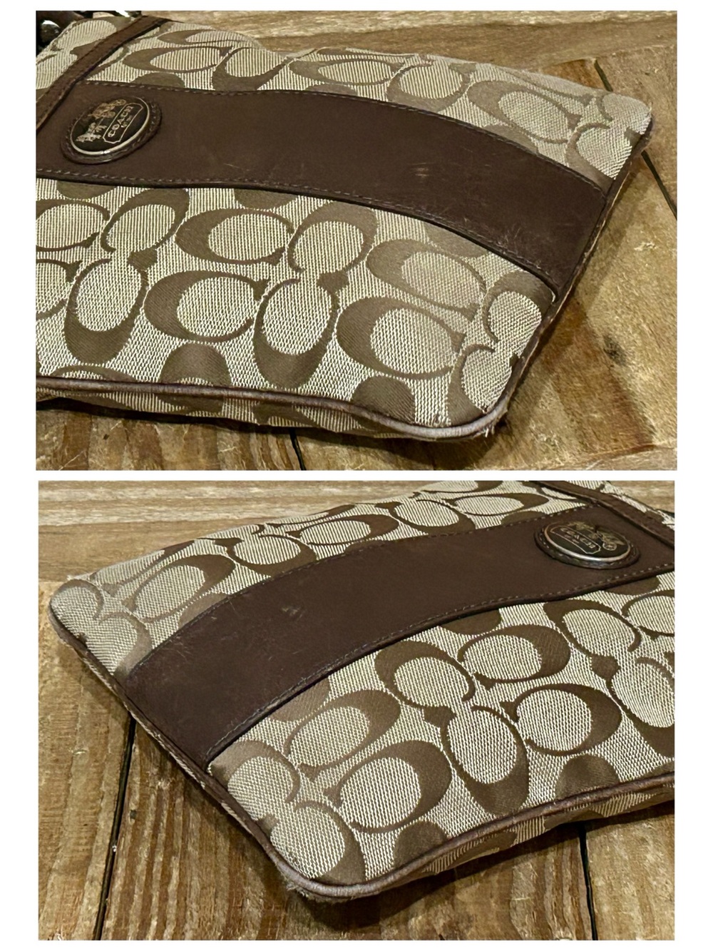 Coach. Sutton Signature Swingpack Crossbody Bag & Signature Monogram Wristlet. - Picture 12 of 16